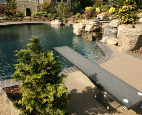 diving board with freeform pool